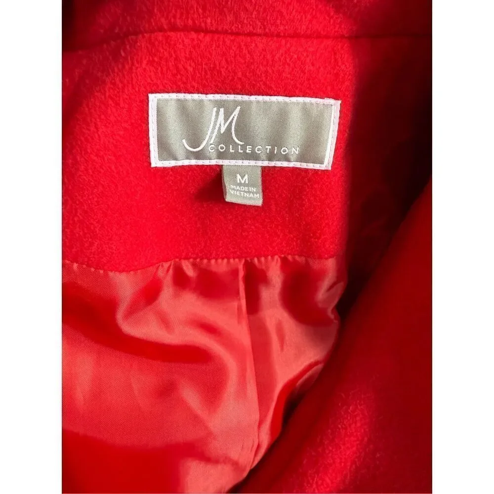 JM Collection Women’s Pea Coat Ted Button Front Sz. M Lined Classic